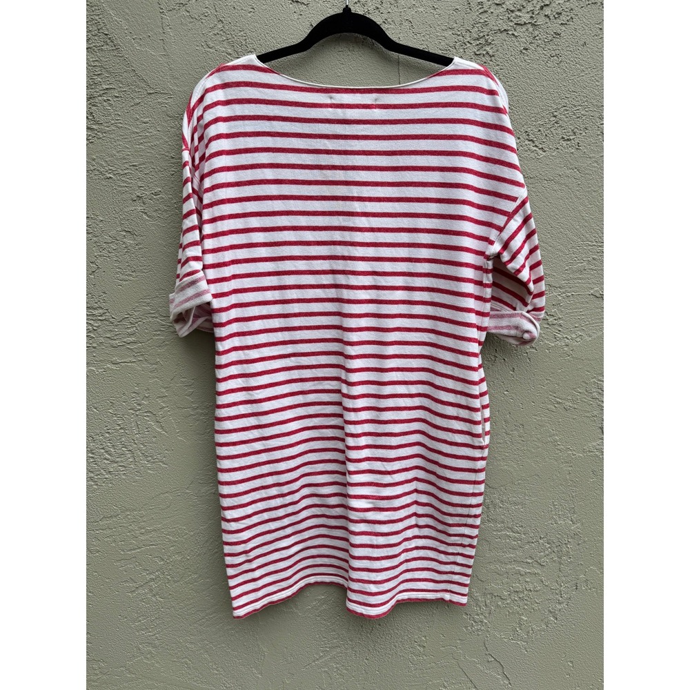 Le Tiroir de DRESSTERIOR Red White Striped T-Shirt Dress MEDIUM Nautical - Picture 7 of 7